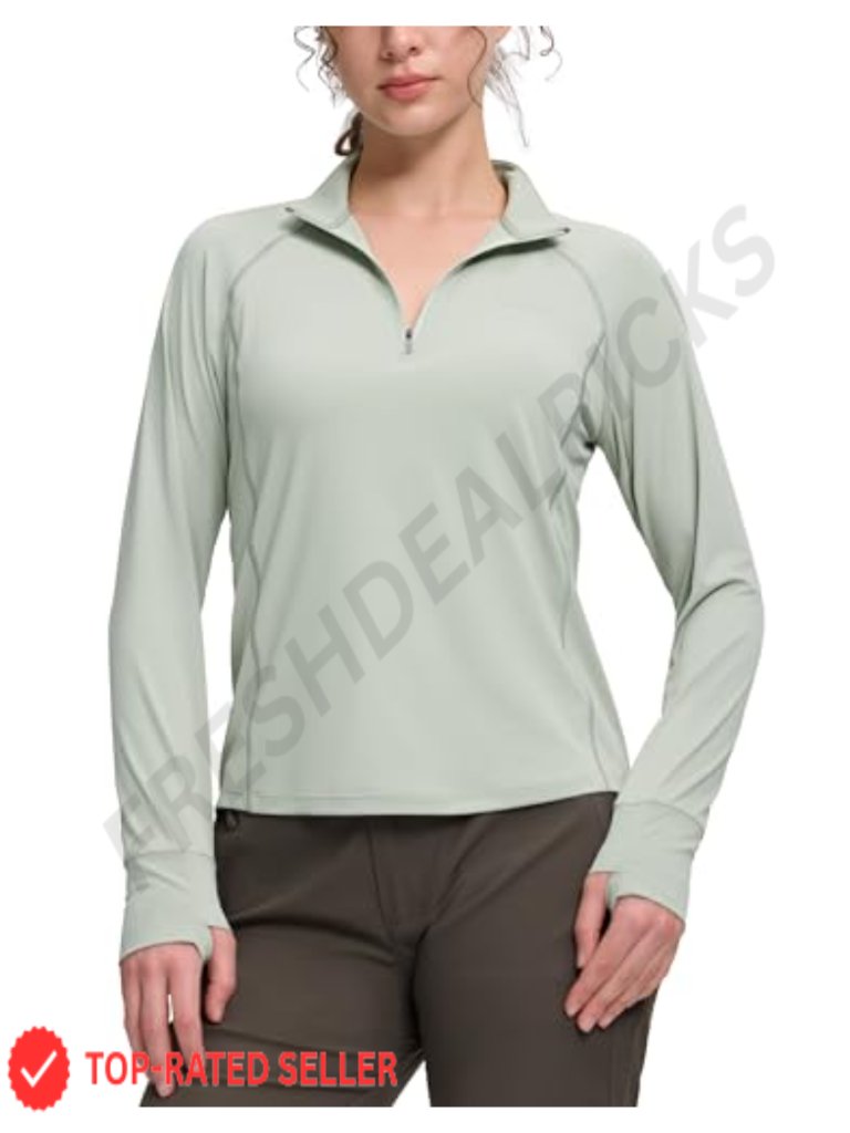 Women's Quarter Zip Sun Shirt Upf50+ Lightweight Quick Dry Uv Protection Hiking